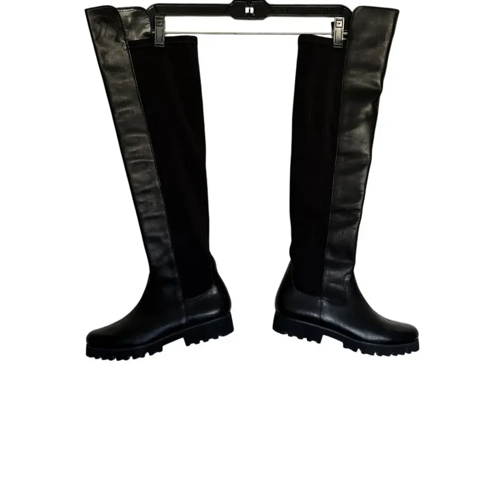 DONALD J PLINER Ronda Tall Leather Boots - Black - Size 7
